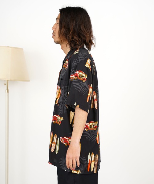 TWO PALMS（トゥーパームス）の「TWO PALMS/トゥーパームス S/S Hawaiian Shirt / Rayon WOODY(501R) シャツ（シャツ/ブラウス・メンズ・ブラック/ベージュ・L/M）」の3枚目の写真