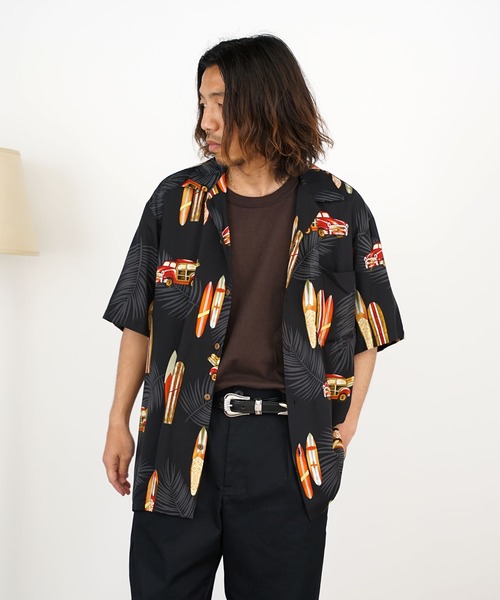 TWO PALMS（トゥーパームス）の「TWO PALMS/トゥーパームス S/S Hawaiian Shirt / Rayon WOODY(501R) シャツ（シャツ/ブラウス・メンズ・ブラック/ベージュ・L/M）」の13枚目の写真