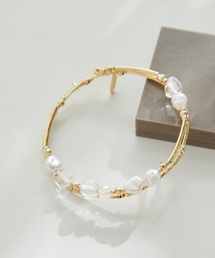 ROPE' PICNIC | クリア×メタルカラービーズ２連ブレスレット(ブレスレット)