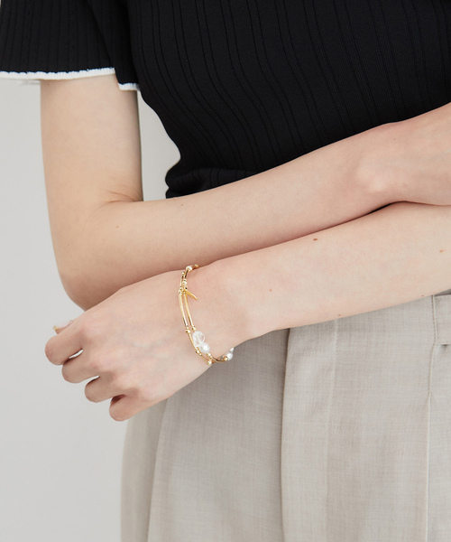 ROPE' PICNIC(ロペピクニック)の「クリア×メタルカラービーズ2連ブレスレット(ブレスレット・レディース・ゴールド/シルバー・FREE)」の9枚目の写真