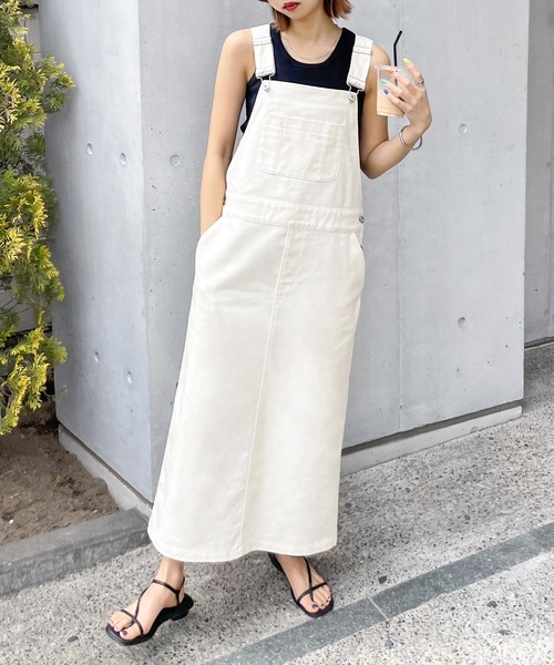Chillfar（チルファー）の「サロペットロングスカート（サロペット/オーバーオール・レディース・アイボリー/ブラック・MEDIUM/LARGE）」の6枚目の写真