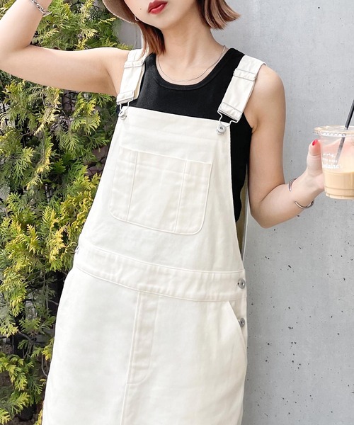 Chillfar（チルファー）の「サロペットロングスカート（サロペット/オーバーオール・レディース・アイボリー/ブラック・MEDIUM/LARGE）」の3枚目の写真