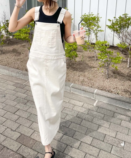 Chillfar（チルファー）の「サロペットロングスカート（サロペット/オーバーオール・レディース・アイボリー/ブラック・MEDIUM/LARGE）」の8枚目の写真