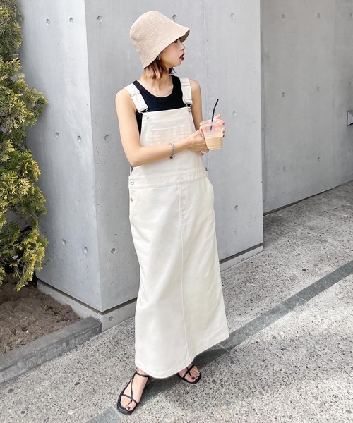 Chillfar（チルファー）の「サロペットロングスカート（サロペット/オーバーオール・レディース・アイボリー/ブラック・MEDIUM/LARGE）」の19枚目の写真