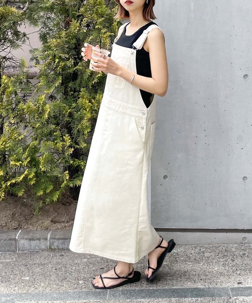 Chillfar（チルファー）の「サロペットロングスカート（サロペット/オーバーオール・レディース・アイボリー/ブラック・MEDIUM/LARGE）」の22枚目の写真