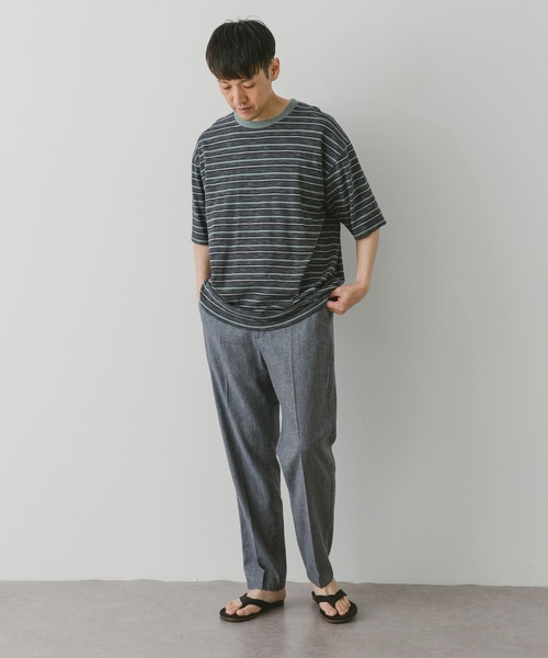 URBAN RESEARCH DOORS（アーバンリサーチドアーズ）の「スラブボーダーショートスリーブTシャツ（Tシャツ/カットソー・メンズ・グリーン系その他/ブルー系その他・MEDIUM/LARGE）」の8枚目の写真