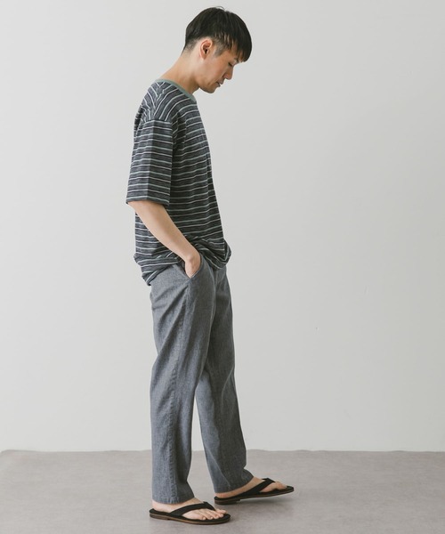 URBAN RESEARCH DOORS（アーバンリサーチドアーズ）の「スラブボーダーショートスリーブTシャツ（Tシャツ/カットソー・メンズ・グリーン系その他/ブルー系その他・MEDIUM/LARGE）」の9枚目の写真