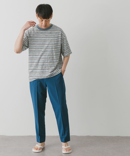 URBAN RESEARCH DOORS（アーバンリサーチドアーズ）の「スラブボーダーショートスリーブTシャツ（Tシャツ/カットソー・メンズ・グリーン系その他/ブルー系その他・MEDIUM/LARGE）」の15枚目の写真