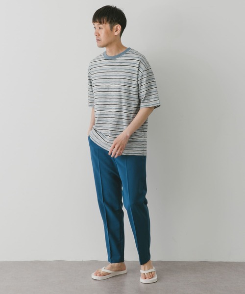 URBAN RESEARCH DOORS（アーバンリサーチドアーズ）の「スラブボーダーショートスリーブTシャツ（Tシャツ/カットソー・メンズ・グリーン系その他/ブルー系その他・MEDIUM/LARGE）」の16枚目の写真