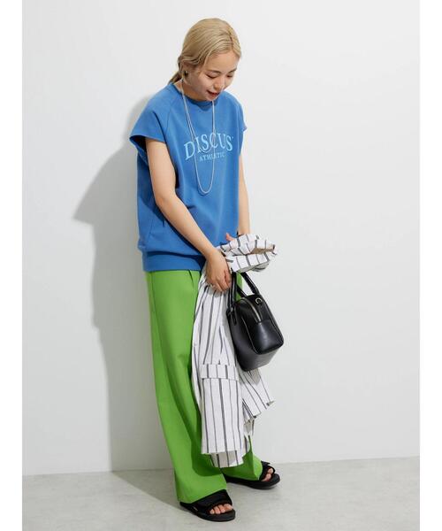 AMERICAN HOLIC（アメリカンホリック）の「DISCUS フレンチテリーノースリーブ プルオーバー（Tシャツ/カットソー・レディース・ホワイト系その他/ブラック/ブルー・FREE）」の5枚目の写真