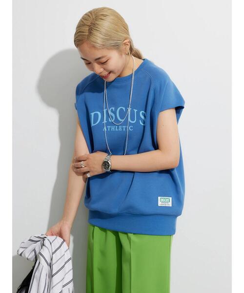 AMERICAN HOLIC（アメリカンホリック）の「DISCUS フレンチテリーノースリーブ プルオーバー（Tシャツ/カットソー・レディース・ホワイト系その他/ブラック/ブルー・FREE）」の3枚目の写真