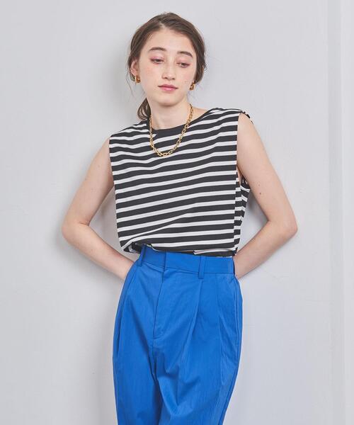 UNITED ARROWS(ユナイテッドアローズ)の「コットン タックノースリーブ カットソー(Tシャツ/カットソー・レディース・ダークグレー/その他1/ナチュラル・FREE)」の3枚目の写真