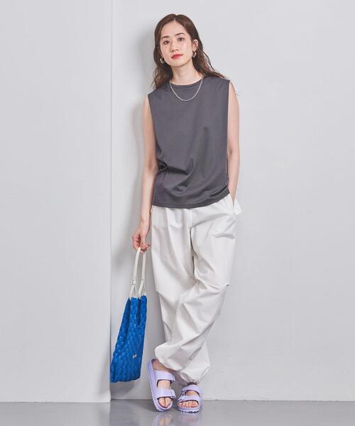 UNITED ARROWS(ユナイテッドアローズ)の「コットン タックノースリーブ カットソー(Tシャツ/カットソー・レディース・ダークグレー/その他1/ナチュラル・FREE)」の9枚目の写真