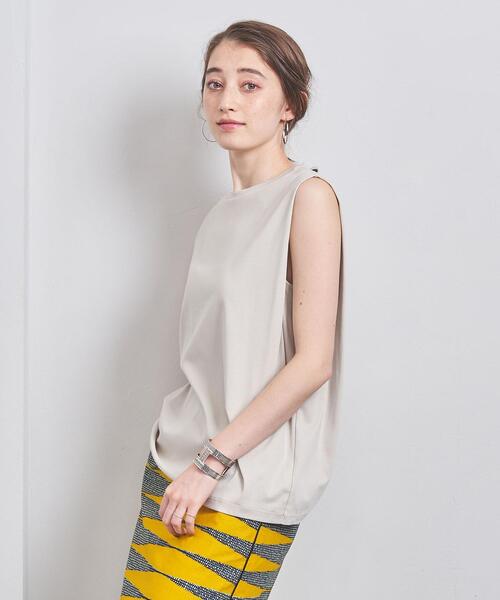 UNITED ARROWS(ユナイテッドアローズ)の「コットン タックノースリーブ カットソー(Tシャツ/カットソー・レディース・ダークグレー/その他1/ナチュラル・FREE)」の10枚目の写真