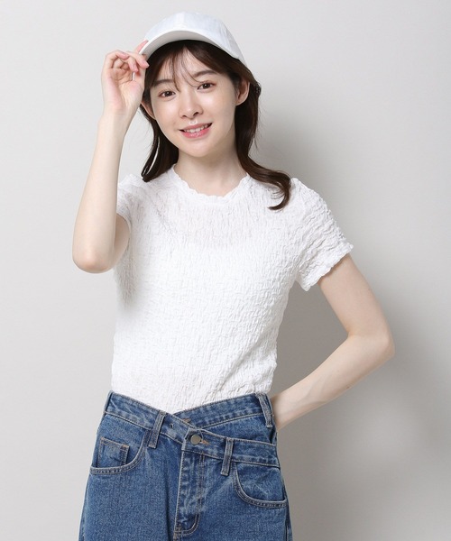 3.3 Field Trip (3.3フィールドトリップ)の「3.3 Field Trip/クリンクルトップス 2965195(Tシャツ/カットソー・レディース・アイボリー/ライトブルー・FREE)」の4枚目の写真