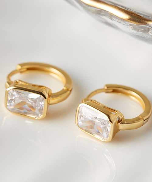 VitaFelice（ヴィータフェリーチェ）の「ストーンフープピアス（ピアス（両耳用）・レディース・ゴールド/シルバー・FREE）」の11枚目の写真