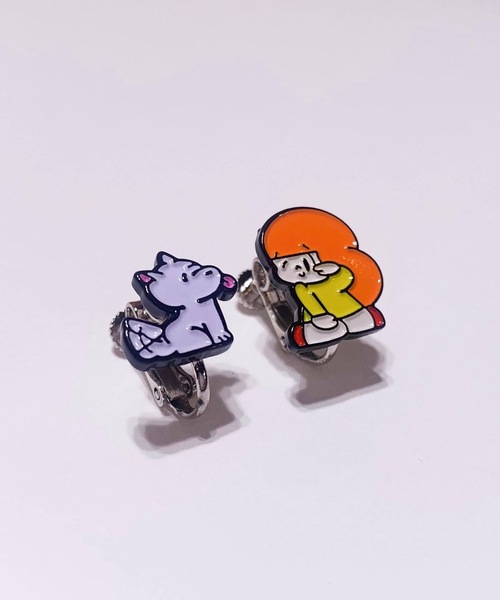 BUTTON＆CUFFLINKS　マムアンちゃん　イヤリング コトモノマルシェオリジナルブランド「BUTTON&CUFFLINKS」がマムアンと