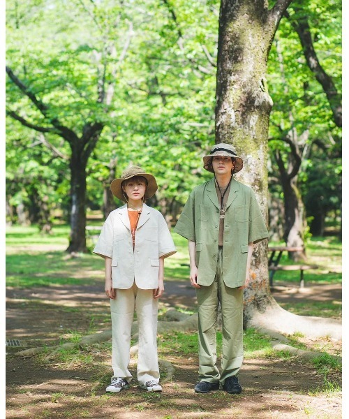 WudgeBoy(ワッジボーイ)の「リネンストレートパンツ setup(その他パンツ・レディース・アイボリー/グリーン・LARGE/MEDIUM)」の5枚目の写真