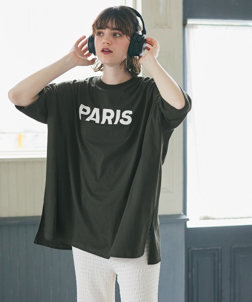coca(coca)(コカ)の「ビッグシルエットプリントTシャツ(Tシャツ/カットソー・レディース・チャコール/ホワイト・M/L)」の5枚目の写真