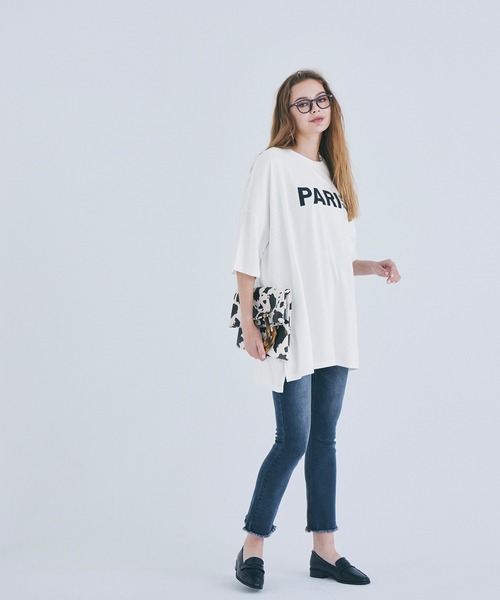 coca(coca)(コカ)の「ビッグシルエットプリントTシャツ(Tシャツ/カットソー・レディース・チャコール/ホワイト・M/L)」の10枚目の写真