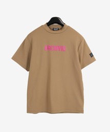 <MENS>シンプルロゴプリント半袖ハイネックプル モックネック 2023年秋冬
