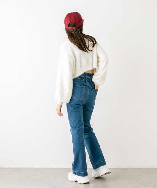 OLIVE des OLIVE（オリーブデオリーブ）の「ふわふわハートボタンカーディガン　1032050130（カーディガン/ボレロ・レディース・サックスブルー/オフホワイト/ブラック/ピンク・FREE）」の7枚目の写真