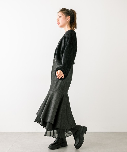 OLIVE des OLIVE（オリーブデオリーブ）の「ふわふわハートボタンカーディガン　1032050130（カーディガン/ボレロ・レディース・サックスブルー/オフホワイト/ブラック/ピンク・FREE）」の14枚目の写真