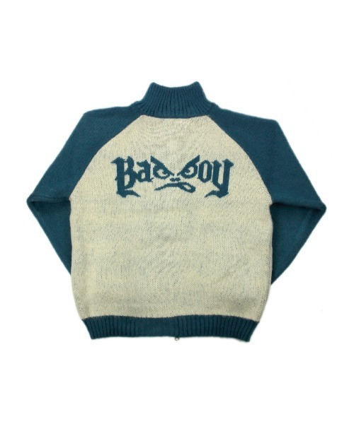 BAD BOY（バッドボーイ）の「ストリートファッション BADBOY バッドボーイ BADBOY MOHAIR TOUCH JACQUARD FULL ZIP KNIT オーバーサイズ ニット セーター 長袖トップス モヘアニット ジップアップ ジップジャケット（ニット/セーター・メンズ・ホワイト×グリーン/ホワイト×ブラック/ホワイト×ブルー・M/L）」の15枚目の写真