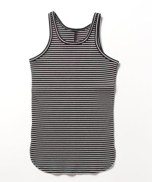 abahouse mavie（アバハウスマヴィ）の「テレコボーダータンクトップ（タンクトップ・レディース・モスグリーン/ブラック/ホワイト/ホワイト系その他/ブラック系その他・フリー）」の4枚目の写真