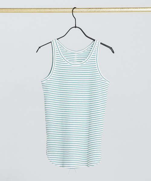 abahouse mavie（アバハウスマヴィ）の「テレコボーダータンクトップ（タンクトップ・レディース・モスグリーン/ブラック/ホワイト/ホワイト系その他/ブラック系その他・フリー）」の7枚目の写真