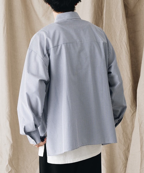 epnok(エプノック)の「Wポケットストライプルーズシャツ(シャツ/ブラウス・メンズ・グレー/ブルー/ピンク・MEDIUM/SMALL/LARGE)」の7枚目の写真