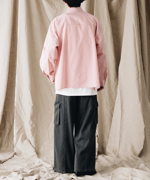 epnok(エプノック)の「Wポケットストライプルーズシャツ(シャツ/ブラウス・メンズ・グレー/ブルー/ピンク・MEDIUM/SMALL/LARGE)」の22枚目の写真