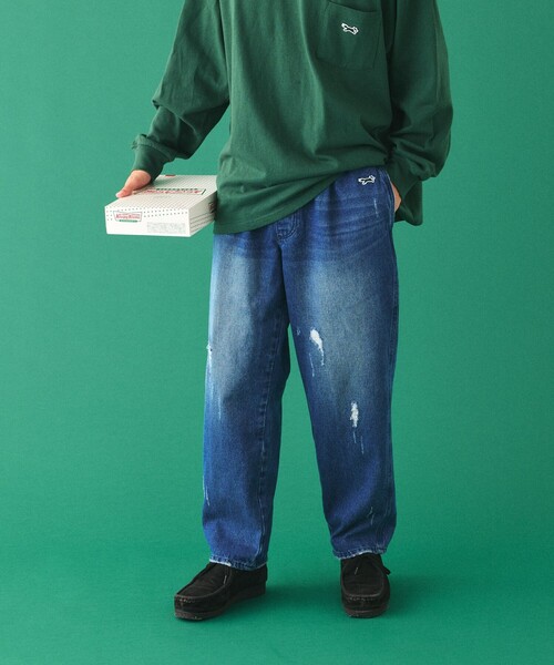 TOWNCRAFT（タウンクラフト）の「TOWN CRAFT/タウンクラフト 別注 リラックスフィット イージー ダメージ加工 デニムパンツ（デニムパンツ・メンズ・ブラック/インディゴブルー・SMALL/MEDIUM/LARGE）」の8枚目の写真