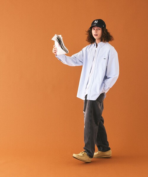 TOWNCRAFT（タウンクラフト）の「TOWN CRAFT/タウンクラフト 別注 リラックスフィット イージー ダメージ加工 デニムパンツ（デニムパンツ・メンズ・ブラック/インディゴブルー・SMALL/MEDIUM/LARGE）」の14枚目の写真