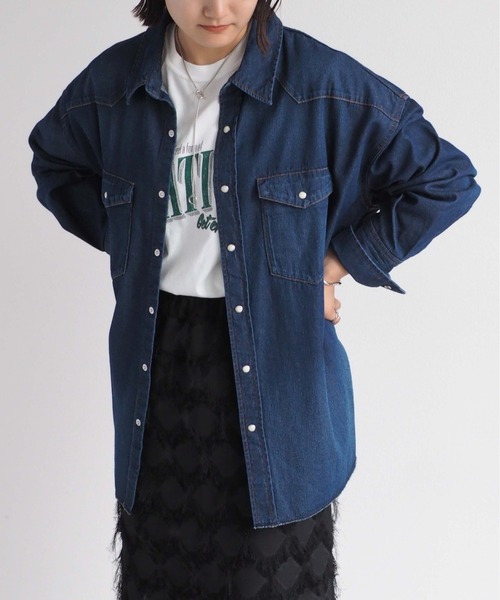 cepo(セポ)の「デニムオーバーシャツ(シャツ/ブラウス・レディース・ブルー系2/ブルー系1・M)」の12枚目の写真