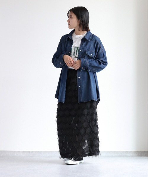 cepo(セポ)の「デニムオーバーシャツ(シャツ/ブラウス・レディース・ブルー系2/ブルー系1・M)」の20枚目の写真