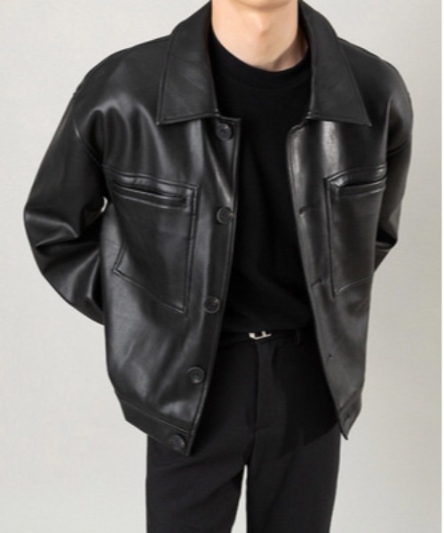 Burner（バーナー）の「【OKUOKU　0909】カジュアル/ジャケット　oku-outer-680082112103-57 U（ライダースジャケット・メンズ・ブラック・L/XL/M）」の5枚目の写真