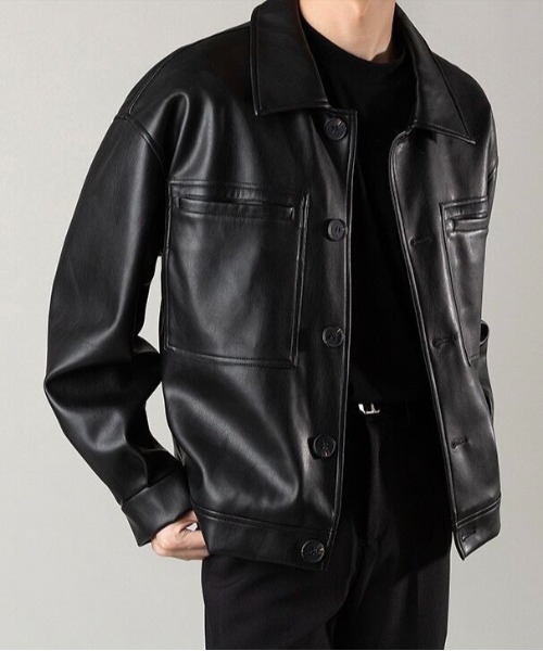 Burner（バーナー）の「【OKUOKU　0909】カジュアル/ジャケット　oku-outer-680082112103-57 U（ライダースジャケット・メンズ・ブラック・L/XL/M）」の6枚目の写真