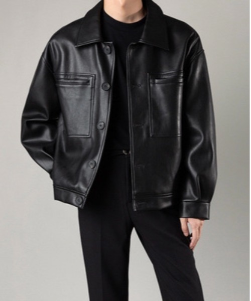 Burner（バーナー）の「【OKUOKU　0909】カジュアル/ジャケット　oku-outer-680082112103-57 U（ライダースジャケット・メンズ・ブラック・L/XL/M）」の7枚目の写真