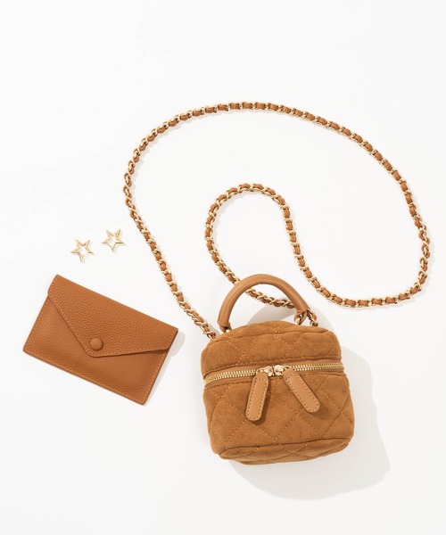 ZAKKA-BOX(ザッカボックス)の「スウェードキルティングバニティポシェット(ショルダーバッグ・レディース・キャメル/ブラック/ベージュ・FREE)」の20枚目の写真