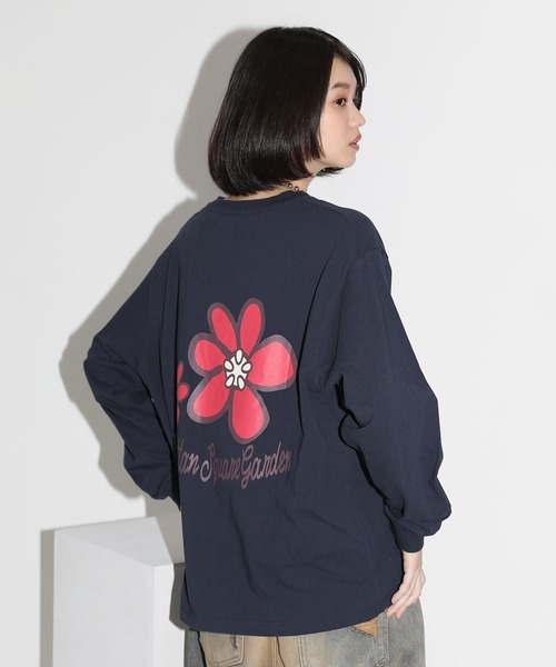 MSG（エムエスジー）の「オーバーサイズバルーンスリーブロゴプリントL/Sカットソー　スパイダー/ビリヤード/フラワー（Tシャツ/カットソー・メンズ・ブラック/ネイビー/ブラウン/アイボリー/ホワイト/グリーン・L/S/XL/M）」の13枚目の写真