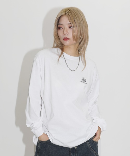 MSG（エムエスジー）の「オーバーサイズバルーンスリーブロゴプリントL/Sカットソー　スパイダー/ビリヤード/フラワー（Tシャツ/カットソー・メンズ・ブラック/ネイビー/ブラウン/アイボリー/ホワイト/グリーン・L/S/XL/M）」の17枚目の写真