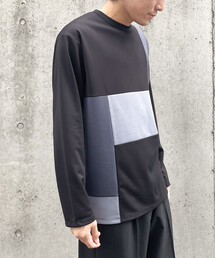 COMME CA ISM | パッチワーク クルーネック ロングスリーブ Ｔシャツ(Tシャツ/カットソー)