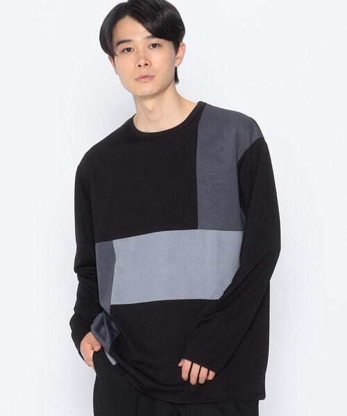 COMME CA ISM（コムサイズム）の「パッチワーク クルーネック ロングスリーブ Ｔシャツ（Tシャツ/カットソー・メンズ・ホワイト/ブラック・L/M）」の17枚目の写真