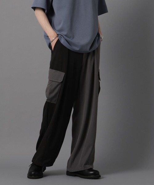 RAGEBLUE（レイジブルー）の「【WEB限定】Luxury + easy Drape loose slacks cargo pants/ラグイージー/ドレープルーズスラックスカーゴ/パラシュートパンツ（カーゴパンツ・メンズ・ブラック/グレー/ブラック系その他・MEDIUM/LARGE）」の6枚目の写真