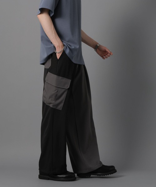 RAGEBLUE（レイジブルー）の「【WEB限定】Luxury + easy Drape loose slacks cargo pants/ラグイージー/ドレープルーズスラックスカーゴ/パラシュートパンツ（カーゴパンツ・メンズ・ブラック/グレー/ブラック系その他・MEDIUM/LARGE）」の8枚目の写真