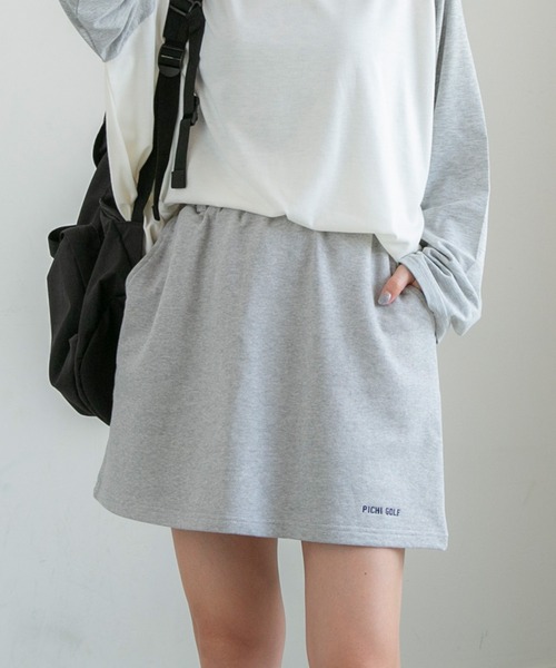 PICHI（ピイチ）の「スウェットミニスカート（スカート・レディース・グレー/ブラック・FREE）」の2枚目の写真