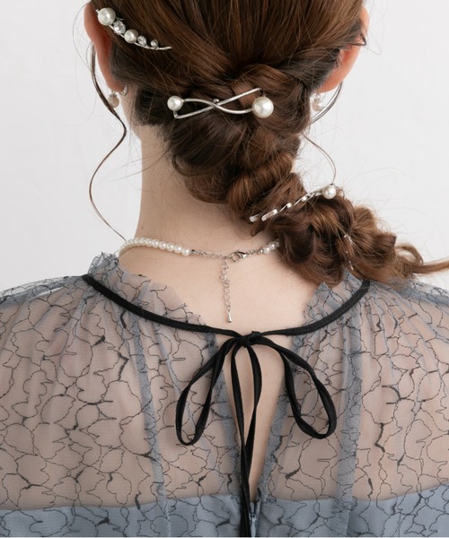 Cupid Heart（キューピッドハート）の「【Cupid Heart】結婚式アクセ！ビジューパール×1連パールネックレス（ネックレス・レディース・ゴールド/シルバー・MEDIUM）」の5枚目の写真