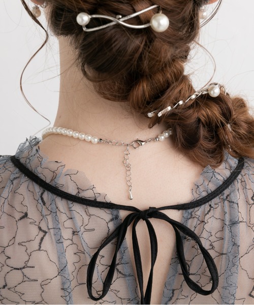 Cupid Heart（キューピッドハート）の「【Cupid Heart】結婚式アクセ！ビジューパール×1連パールネックレス（ネックレス・レディース・ゴールド/シルバー・MEDIUM）」の16枚目の写真