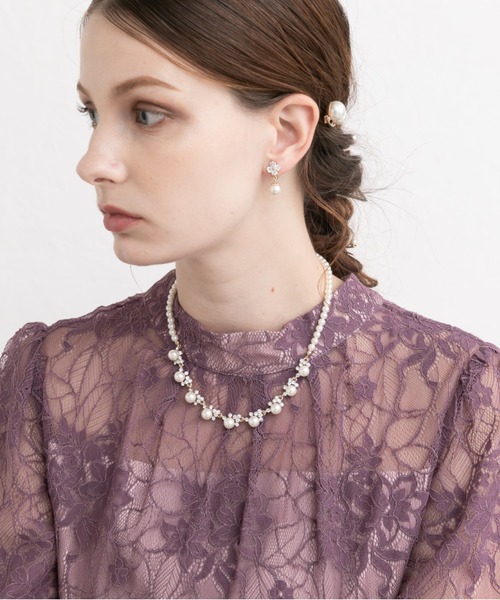 Cupid Heart（キューピッドハート）の「【Cupid Heart】結婚式アクセ！ビジューパール×1連パールネックレス（ネックレス・レディース・ゴールド/シルバー・MEDIUM）」の9枚目の写真